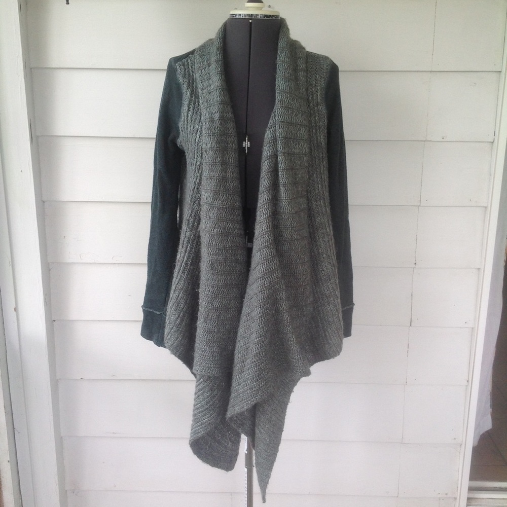Saturday Sunday Anthropologie green cardigan Small